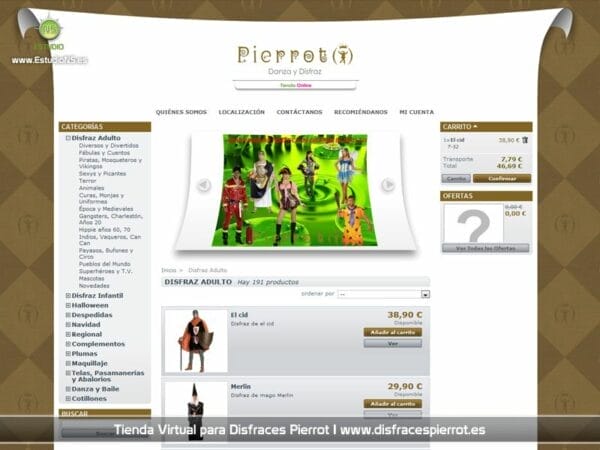 Tienda Virtual para Disfraces Pierrot