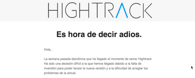 Hightrack, el servicio de productividad de Berto Pena, echa el cierre