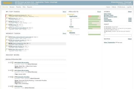 Captura de pantalla de ClockingIt