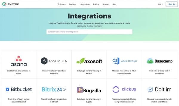 Integraciones Tmetric