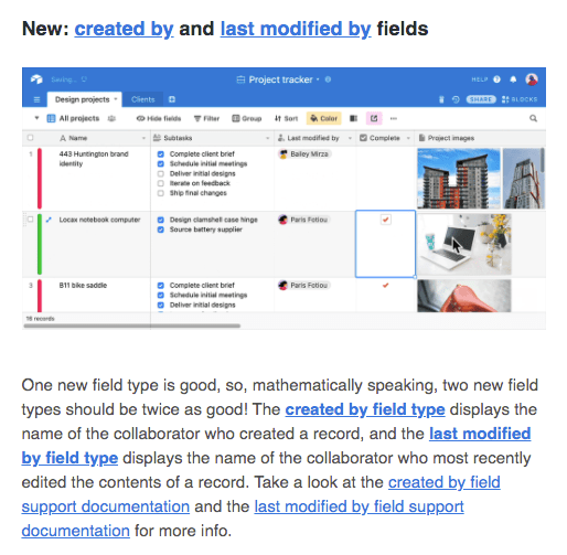 Airtable: noticias y cronología