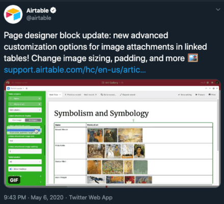 Airtable: noticias y cronología
