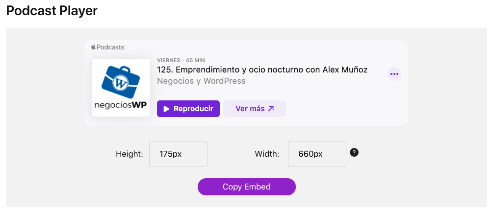 Apple Podcasts ahora te permite incrustar un reproductor nativo en tu página web